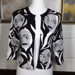 Elizabeth NewYork Cardigan Facea Y2K Comic
